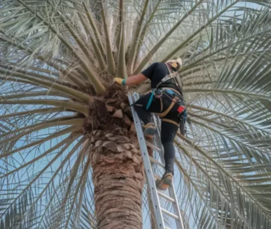 servei de poda de palmera en altura Projecte de Jardiners J&J de poda en altura.